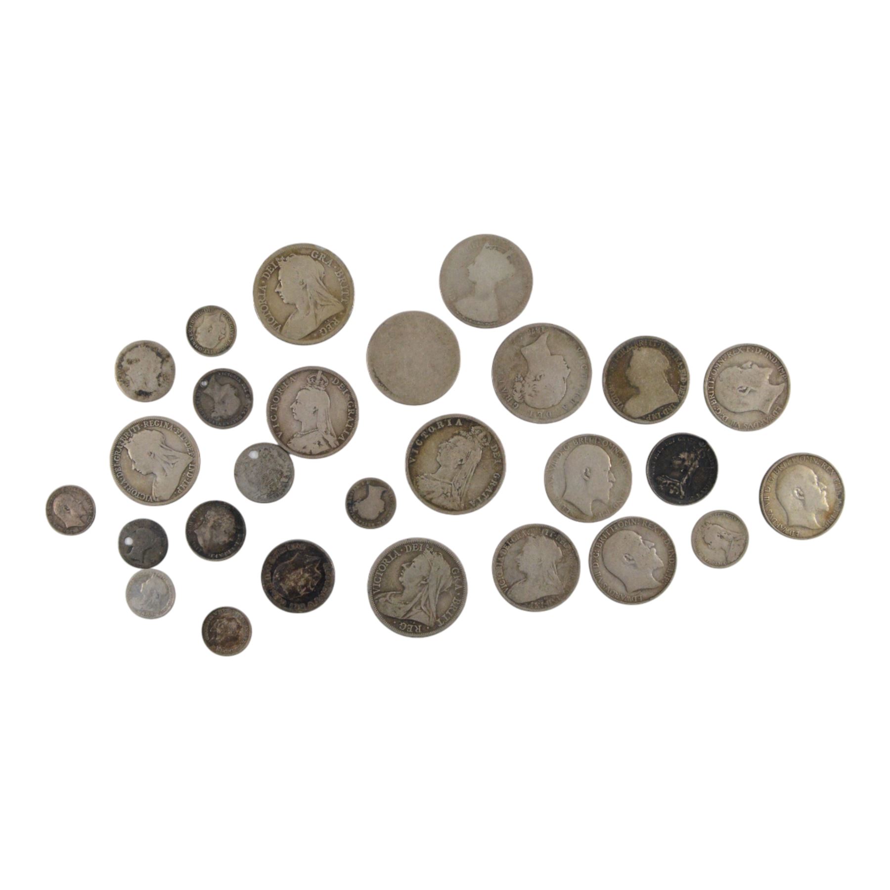 Approximately 193 grams of Great British pre-1920 silver coins