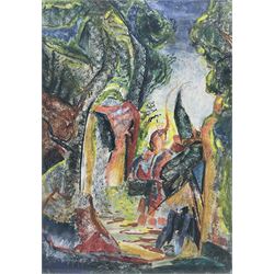 Arthur Lett-Haines (British 1894-1978): 'Remembering Velazquez - Seville', pastel crayon unsigned, titled on exhibition label verso 35cm x 25cm
Provenance: exh. Colchester Art Society, The Minories, 1966
