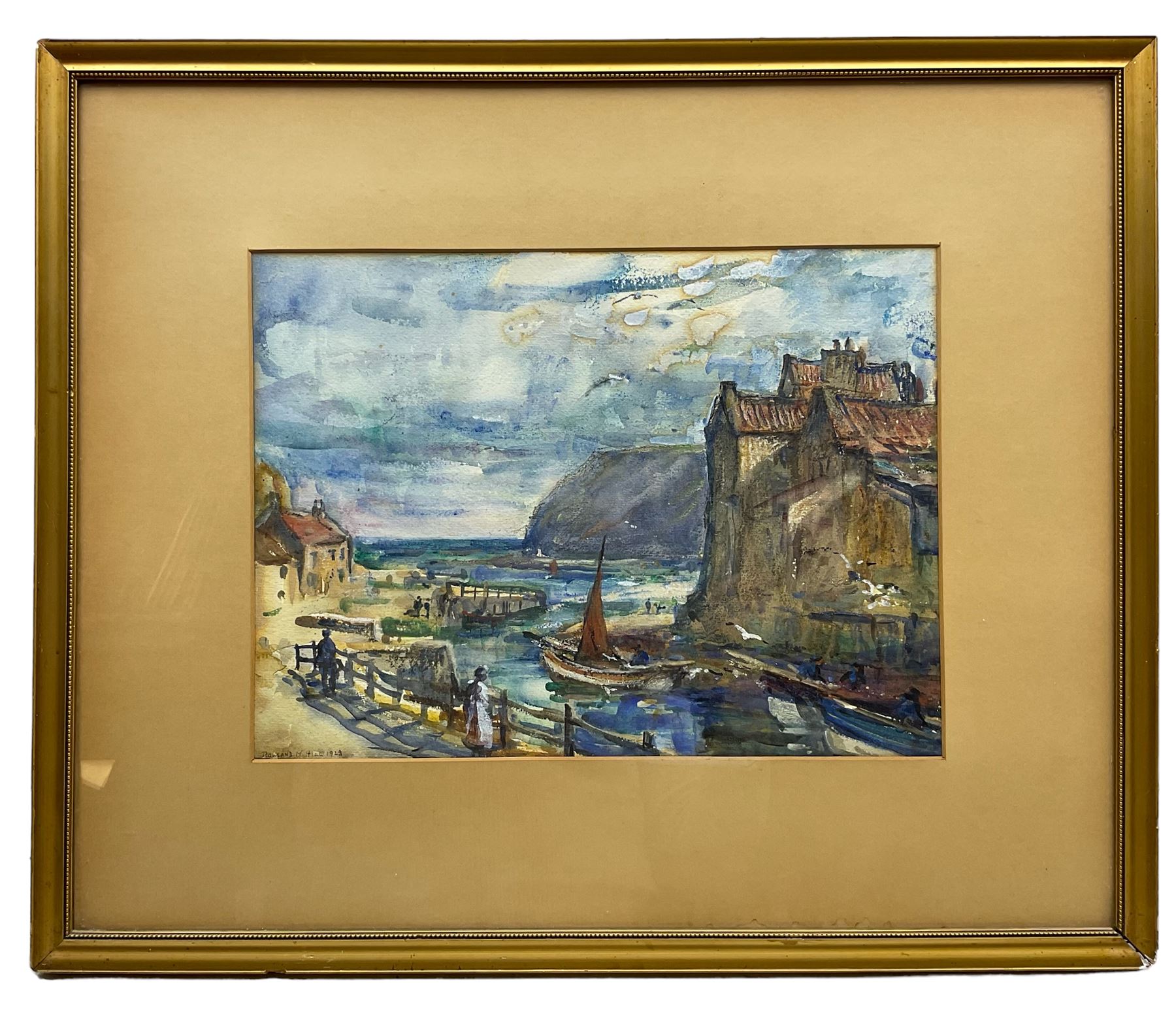 Rowland Henry Hill (Staithes Group 1873-1952): Staithes Beck, watercolour signed and dated 1928, 26cm x 36cm