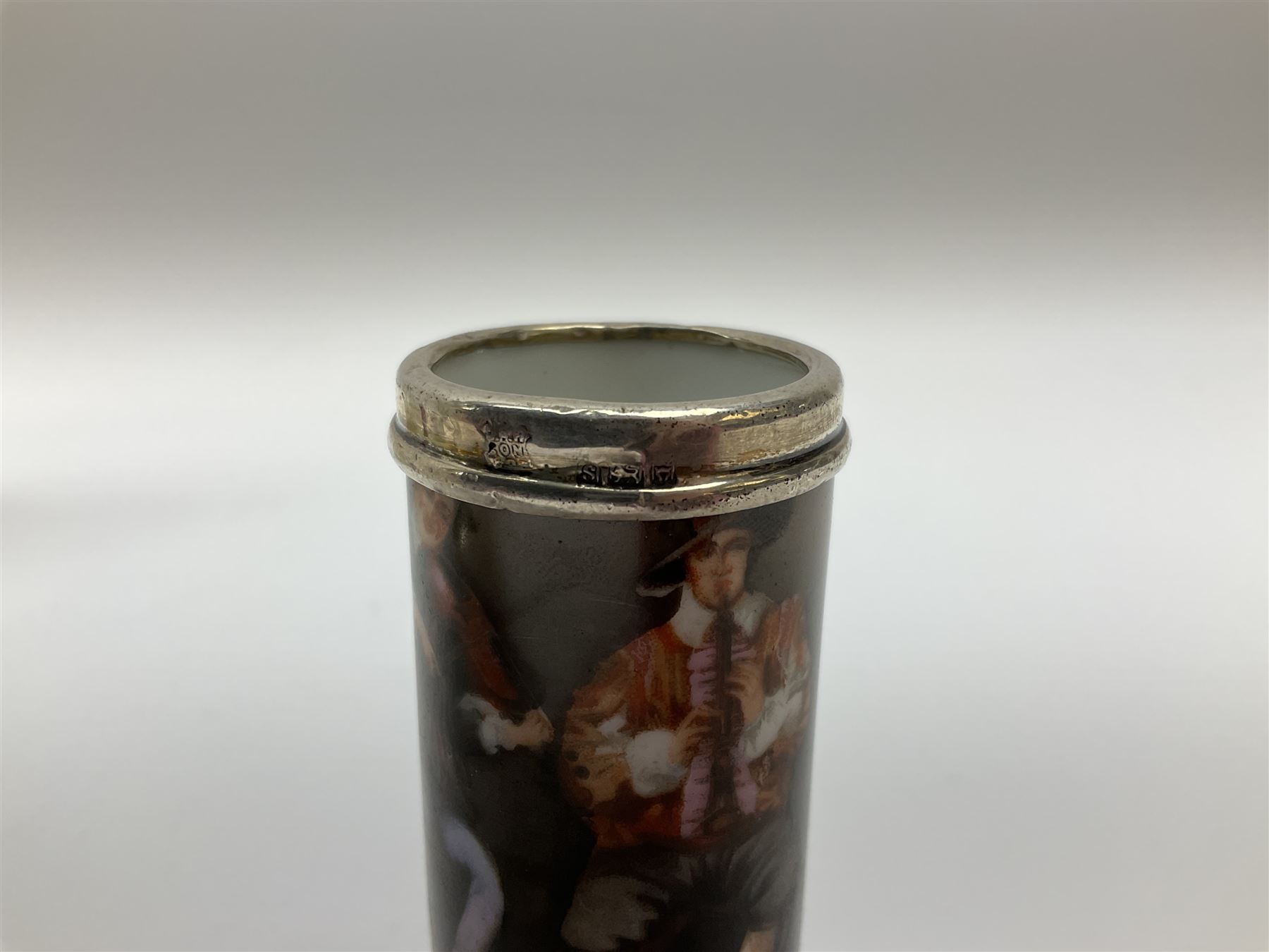 Group of silver mounted glass scent bottles and crested ware, together with a Brierglass lead crystal box with a glass and silver, lid, etc all silver with various hallmarks. 