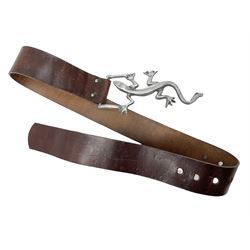 Guy Taplin (b.1939) leather belt, with lizard buckle, belt L91cm