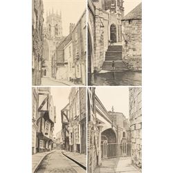 Stuart Walton (Northern British 1933-): York Minster from Precentor's Court, The Shambles ...