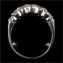  18ct white gold baguette and marquise diamond ring  