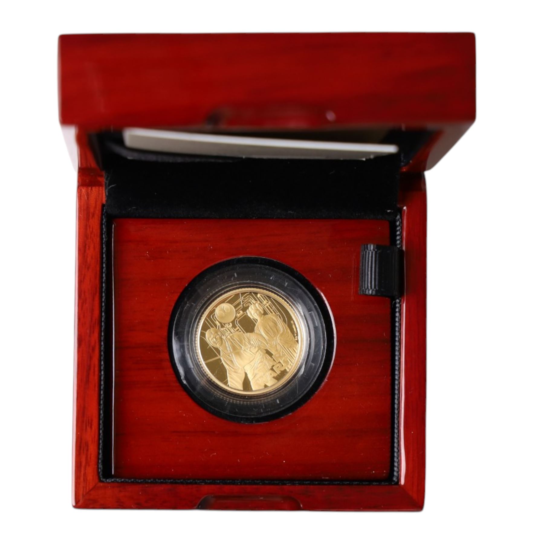 The Royal Mint United Kingdom 2023 'Star Wars Luke Skywalker and Princess Leia' quarter ounce fine gold proof twenty five pound coin, cased and boxed with certificate