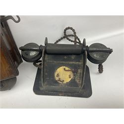 Collection of phone headsets, including GPO bakelite examples, together with other telephone parts 