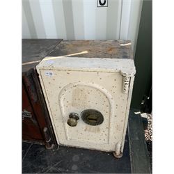 George Price - Victorian cast iron safe with key - white painted - THIS LOT IS TO BE COLLECTED BY APPOINTMENT FROM DUGGLEBY STORAGE, GREAT HILL, EASTFIELD, SCARBOROUGH, YO11 3TX