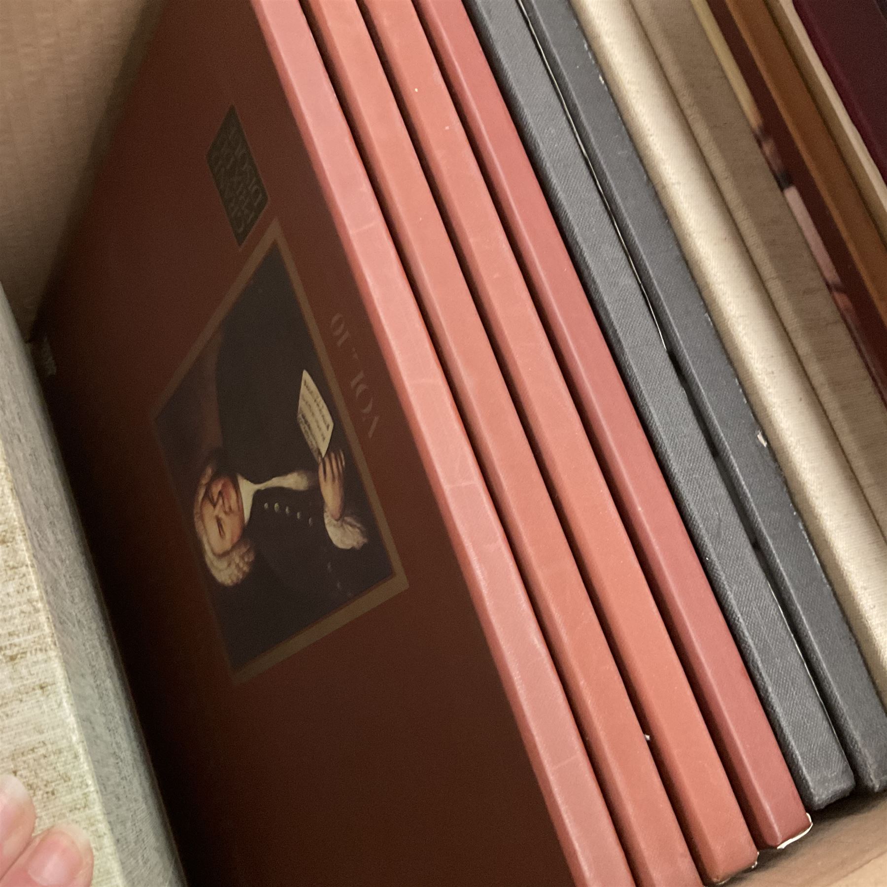 Collection of vinyl LP records in four boxes, mainly classical including The Organs of Bridlington Priory, Fernando Germani Plays Bach, Yehudi Menuhin, etc
