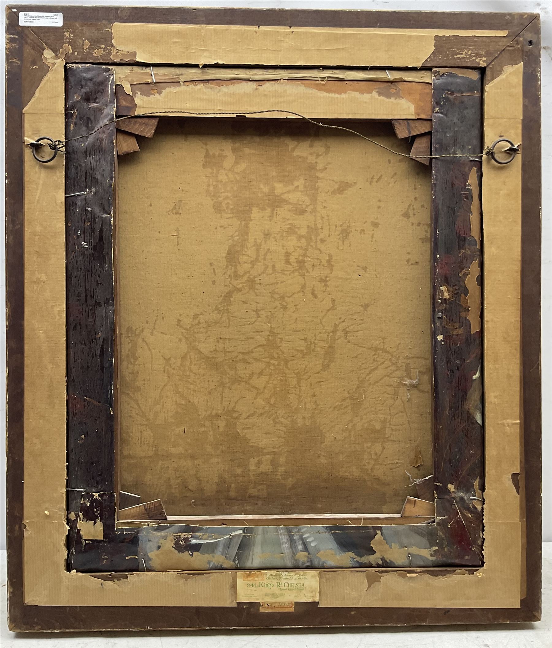 Wilfrid Gabriel de Glehn RA (British 1870-1951): Portrait of an Edwardian Lady, oil on canvas signed u.r., partial Chapman Brothers framer's label verso 63cm x 52cm 
Notes: Chapman Brothers produced frames for many leading artists of the period, including John Singer Sargent, William Orpen, and William Holman Hunt.