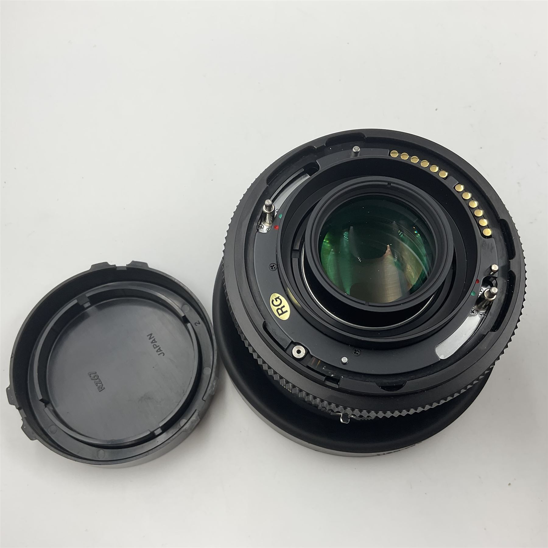 Seiko 'Mamiya Macro M 1:4.5 f=140mm M/L-A' lens serial no 003593 and Seiko 'Mamiya-Sekor Z f=110mm 1:2.8W' lens, serial no 56560
