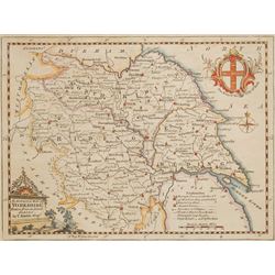 Thomas Kitchin (British 1719-1784): 'An Accurate Map of Yorkshire' and 'The North Riding of Yorkshire', two 18th century engraved maps with hand-colouring, together with an Owen & Bowen strip map of Pickering to Scarborough max 19cm x 24cm (3)