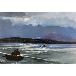 Sean Lorinyenko (Irish 20th Century): 'The Downings Currach Men Night Adventure', oil on b...