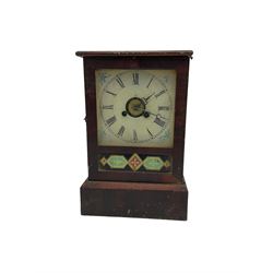 American spring driven shelf clock with alarm feature c 1890