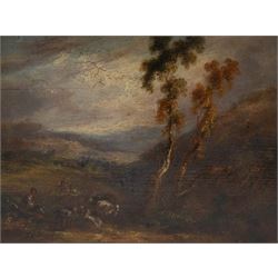 Samuel Williamson (British 1792-1840): Landscape with Goatherd, oil on panel signed and da...