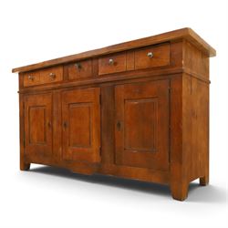 Antix - French oak sideboard, fitted with three drawers and cupboards