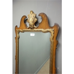  'EG Gnome Furniture Wycombe' mirror, walnut shaped frame, W48cm, H90cm  