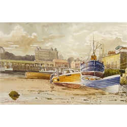  South Bay, Scarborough Looking Towards the Grand Hotel, watercolour signed by Edward H Simpson (British 1901-1989) 27.5cm x 42.5cm  