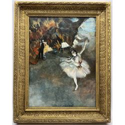 Nicholas Verrall RBA ROI (British 1945-) after Edgar Degas (French 1834-1917): 'The Star' - Rosita Mauri on Stage, oil on panel signed 53cm x 39cm