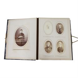 Two Victorian photograph albums, containing a collection of full and portrait Cartes de Visite, photographs and other ephemera