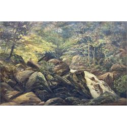 Charles Hawkesworth (Sheffield 1861-1943): Forest Stream, oil on canvas signed verso 50cm x 75cm