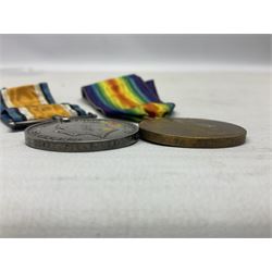 WW1 group of three medals comprising British War Medal, 1914-15 Star and Victory Medal awarded to 20478 Pte. F. Bradley Wilts. R.; all with ribbons; some biographical details