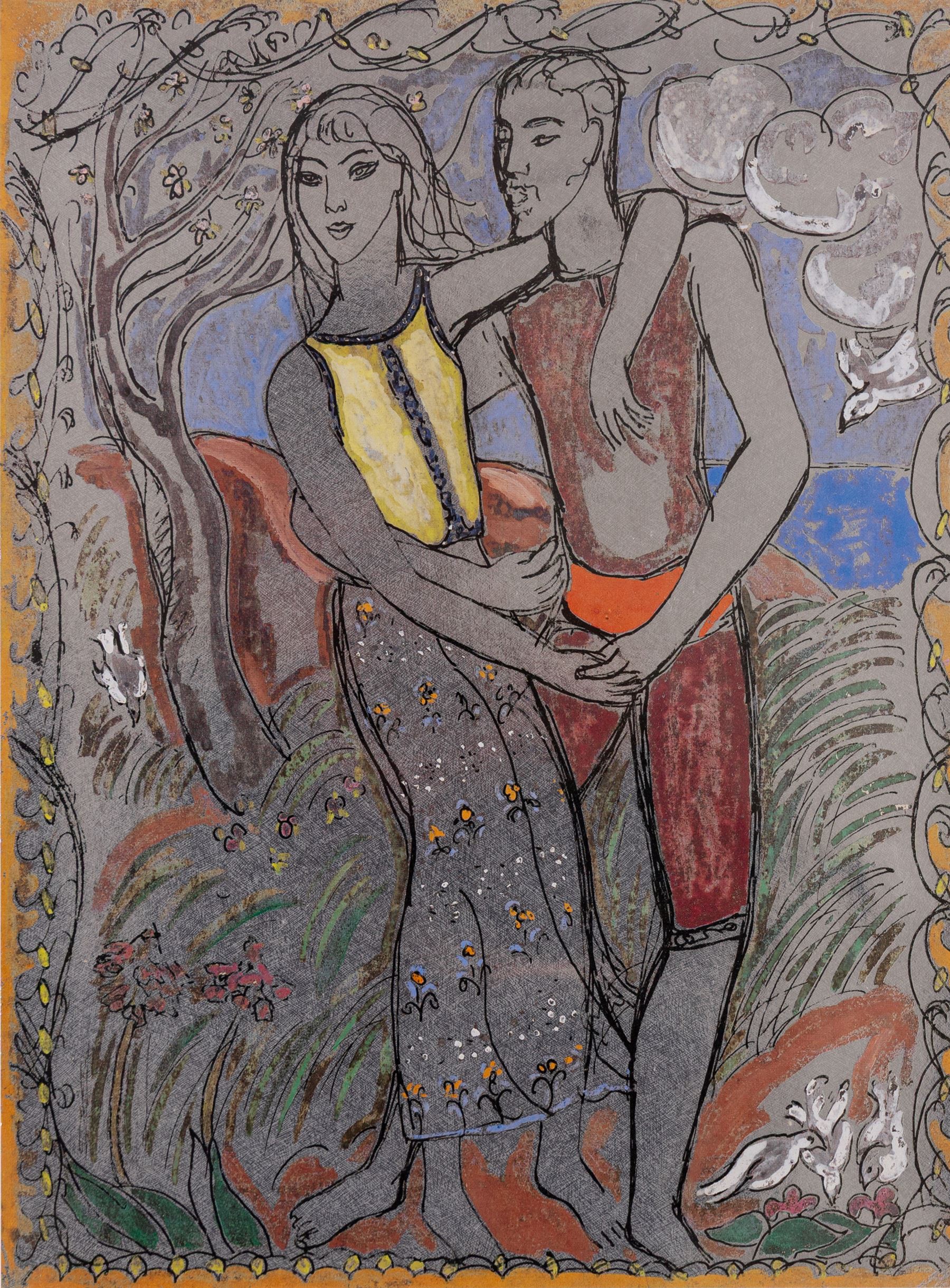 Edward Harris Wolfe (South African 1897-1982): 'Song of Songs', set of twelve limited edition lithographs on silvered paper each signed and numbered 228/250 in pencil, 36cm x 26cm, in matching frames (12)