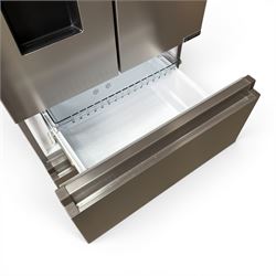 Hisense American style fridge freezer, fitted with double fridge doors and two freezer drawers, model no.  BCD-454WP2NF1R1/HC4
