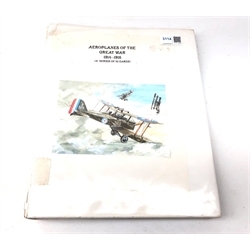  Set 50 post cards 'Aeroplanes of the Great War' by Tony Theobald, in album  