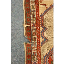  Two Persian runner rugs, Herati motif, beige ground, red border, 88cm x 355cm  