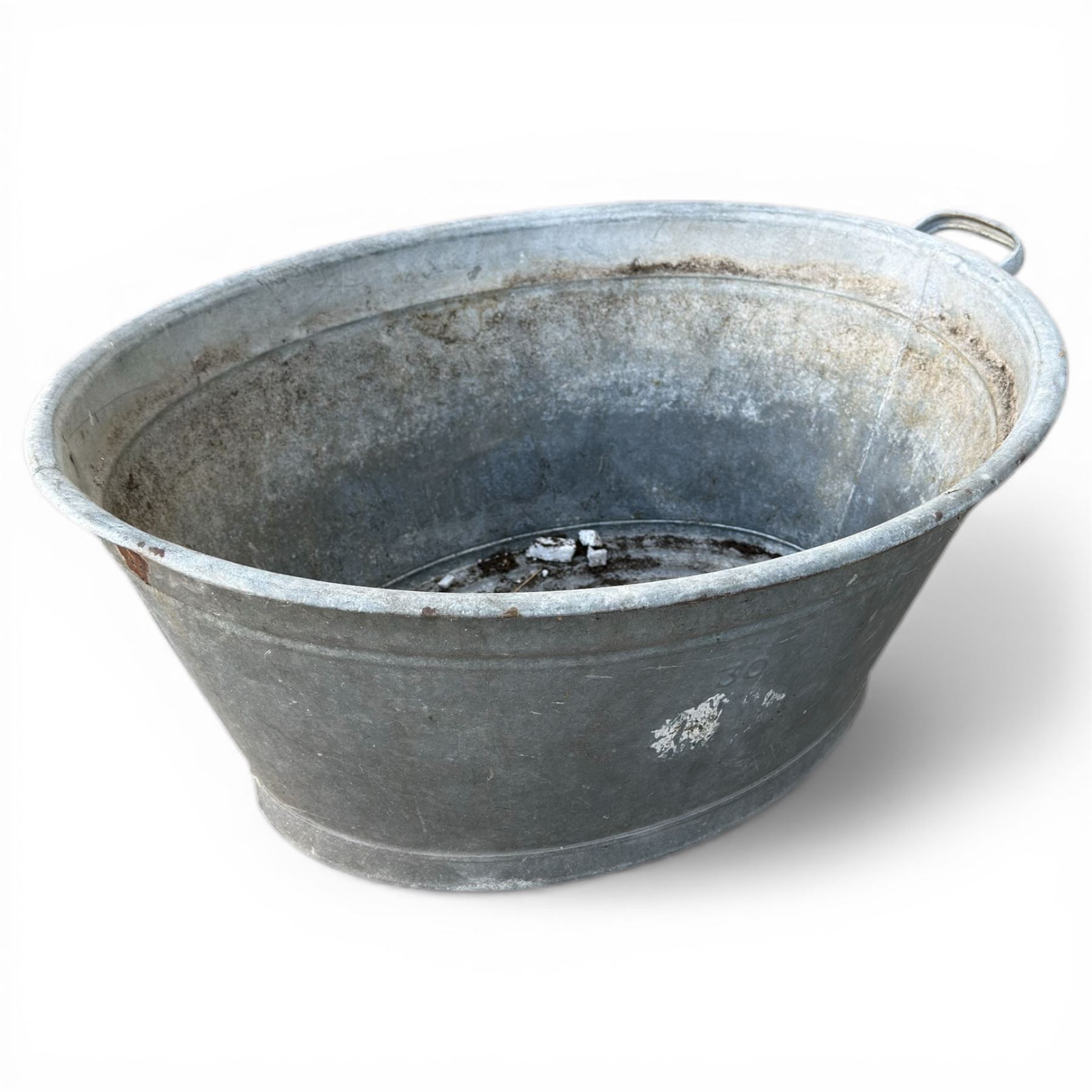 Four galvanised metal buckets/planters