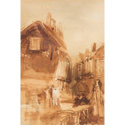 Henry Barlow Carter (British 1803-1867): 'Old Houses - York', pair watercolours signed, one titled 16cm x 11cm (2)