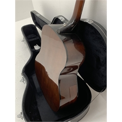 Rare Gibson Mk 35 acoustic guitar with mahogany back and sides, rosewood fingerboard, spruce top, fan-patterned bracing, nickel plated hardware and dot inlays, serial number 859651 in carrying case 