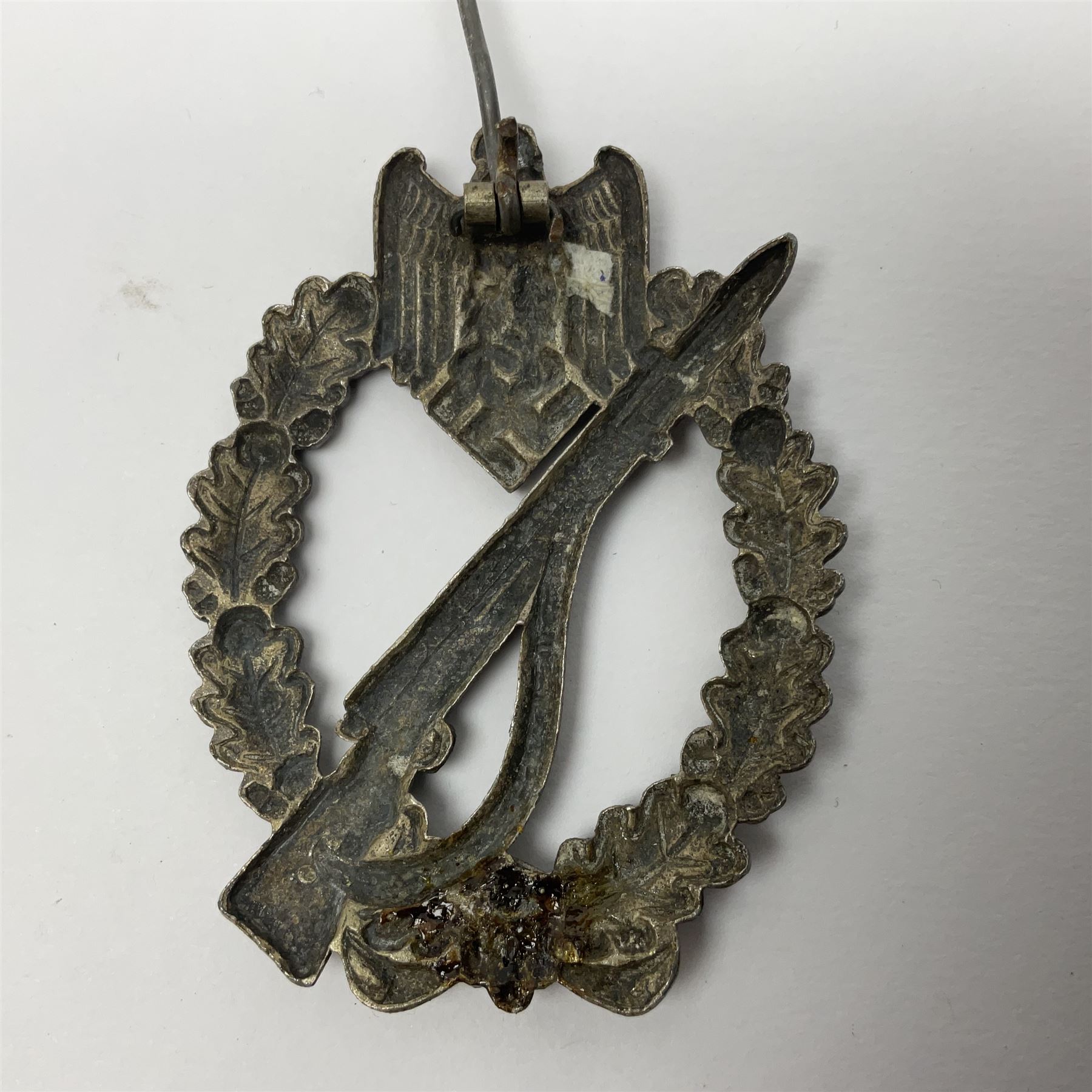 WW2 German 'silver' Infantry Assault badge marked BSW verso; another Infantry Assault badge; and a silvered General Assault badge (3)