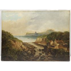 J Coole (19th century): Scalby Mills Scarborough, oil on canvas signed 56cm x 76cm (unframed)