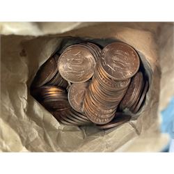 Great British and World coins, including pre-decimal pennies and half pennies, other pre-decimal coins, commemorative crowns, Euro coinage, United States of America one dollar banknotes etc