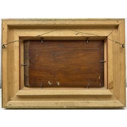 José Weiss (British 1859-1919): Cattle Resting, pair oils on mahogany panel, signed verso 13cm x 23cm (2)