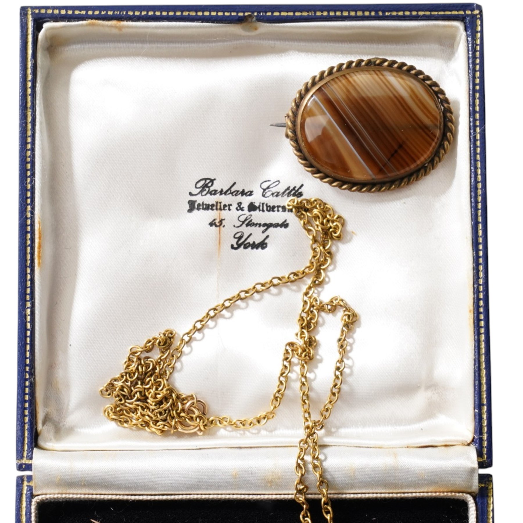 Gold wishbone ring and gold stick pin, both 9ct, pearl necklace with silver clasp, vulcanite brooch and other costume jewellery 