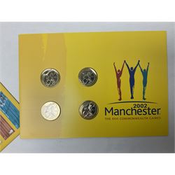 The Royal Mint Queen Elizabeth II 2002 Manchester Commonwealth Games four coin two pound coin cover