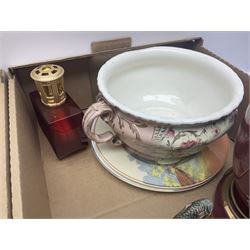 Tea service decorated with roses, together with Victorian and later ceramics etc, in four boxes