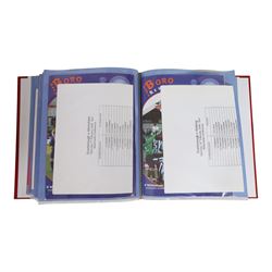 Comprehensive collection of approximately two hundred and thirty Scarborough FC football programmes for the 2003/04, 2004/05, 2005/06 and 2006/07 seasons, all filed within eight dedicated Scarborough FC red Home and Away binders