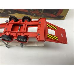 Corgi - Gift Set no.41 comprising Carrimore Mark Iv Transporter, Morris Mini-Cooper, BMC Mini-Cooper S, Morris Mini-Minor, Volvo P.1800 and Sunbeam IMP; missing MGC GT car; in original box 