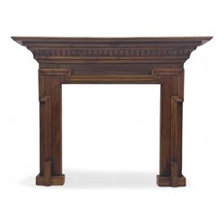 Victorian stained pine fire surround, pr