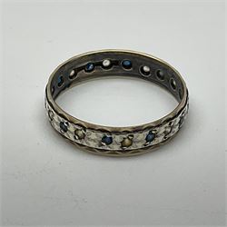 9ct gold and silver paste stone set ring, 9ct gold oddments and a collection of costume jewellery