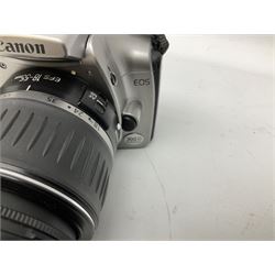 Canon EOS 300D Digital SLR in silver, with Canon 'Zoom Lens EF-S18-55mm 1:3.5-5.6', with soft shell bag and instruction manual