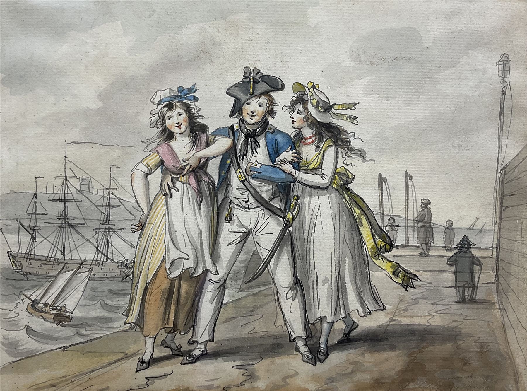 Isaac Cruikshank (Scottish 1764-1811): 'Home from the Sea', watercolour and ink unsigned 17cm x 23cm 
Provenance: with Chris Beetles Gallery, London, label verso