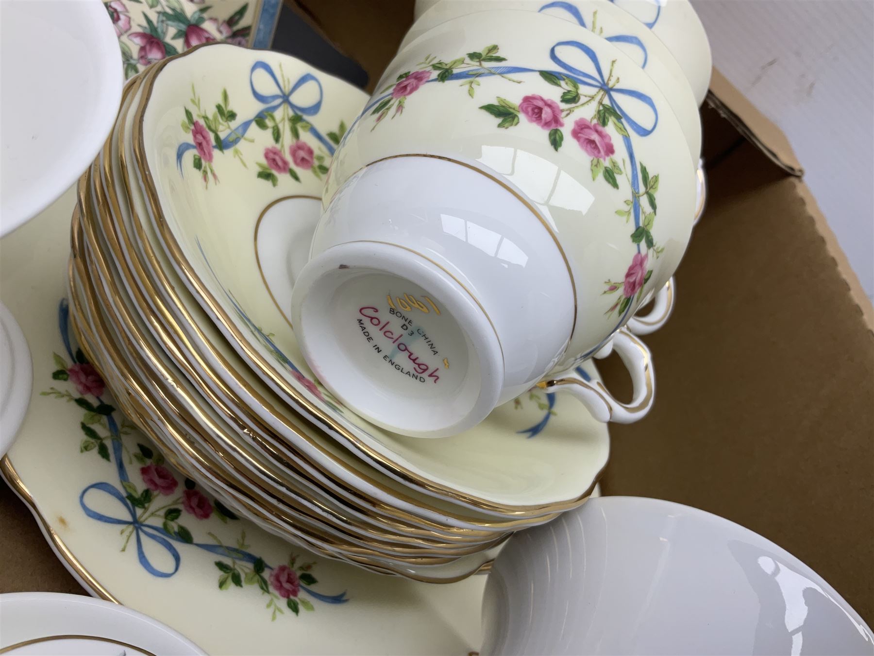 Royal Worcester miniature loving cup, Royal Doulton Wendy figure HN 2109, Lladro dish, two Giuseppe Armani figures, Staffordshire style figural vase, Crown Devon Fieldings blush ivory ewers and twin handled vases, Villeroy & Boch, Royal Doulton, Carlton Ware, Masons ironstone, other ceramics, teawares etc in four boxes