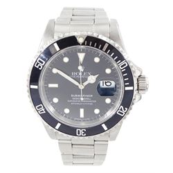 Rolex Oyster Perpetual Submariner Date stainless steel  automatic wristwatch, Ref. 16610, ...