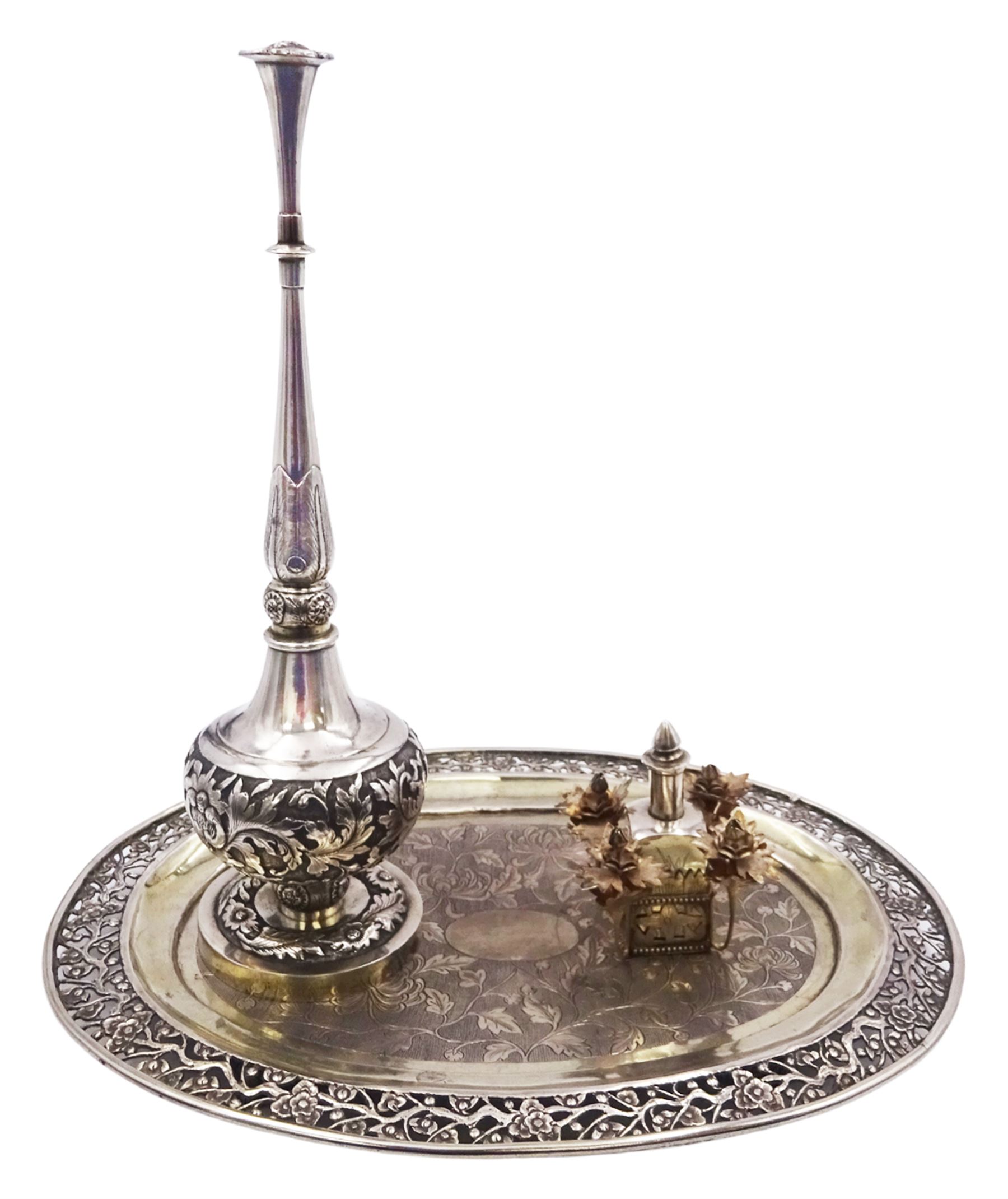 Early 20th Century Chinese Export Silver Rose Water Sprinkler Set On Early 20th century chinese export silver rose water sprinkler set on