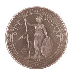 United Kingdom 1911 silver trade dollar coin