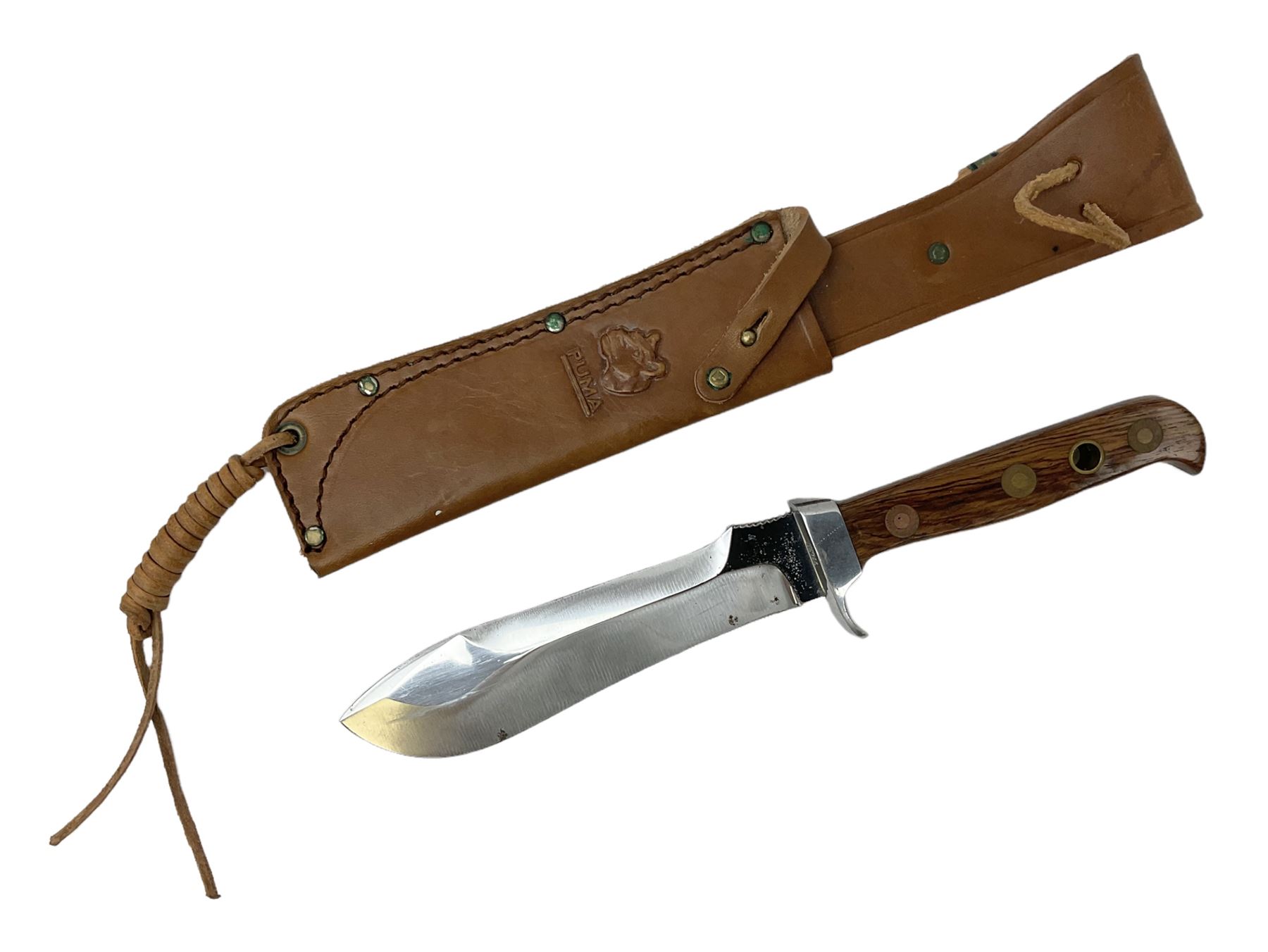 German Auto Puma camp knife, the 15cm steel blade marked model 6390