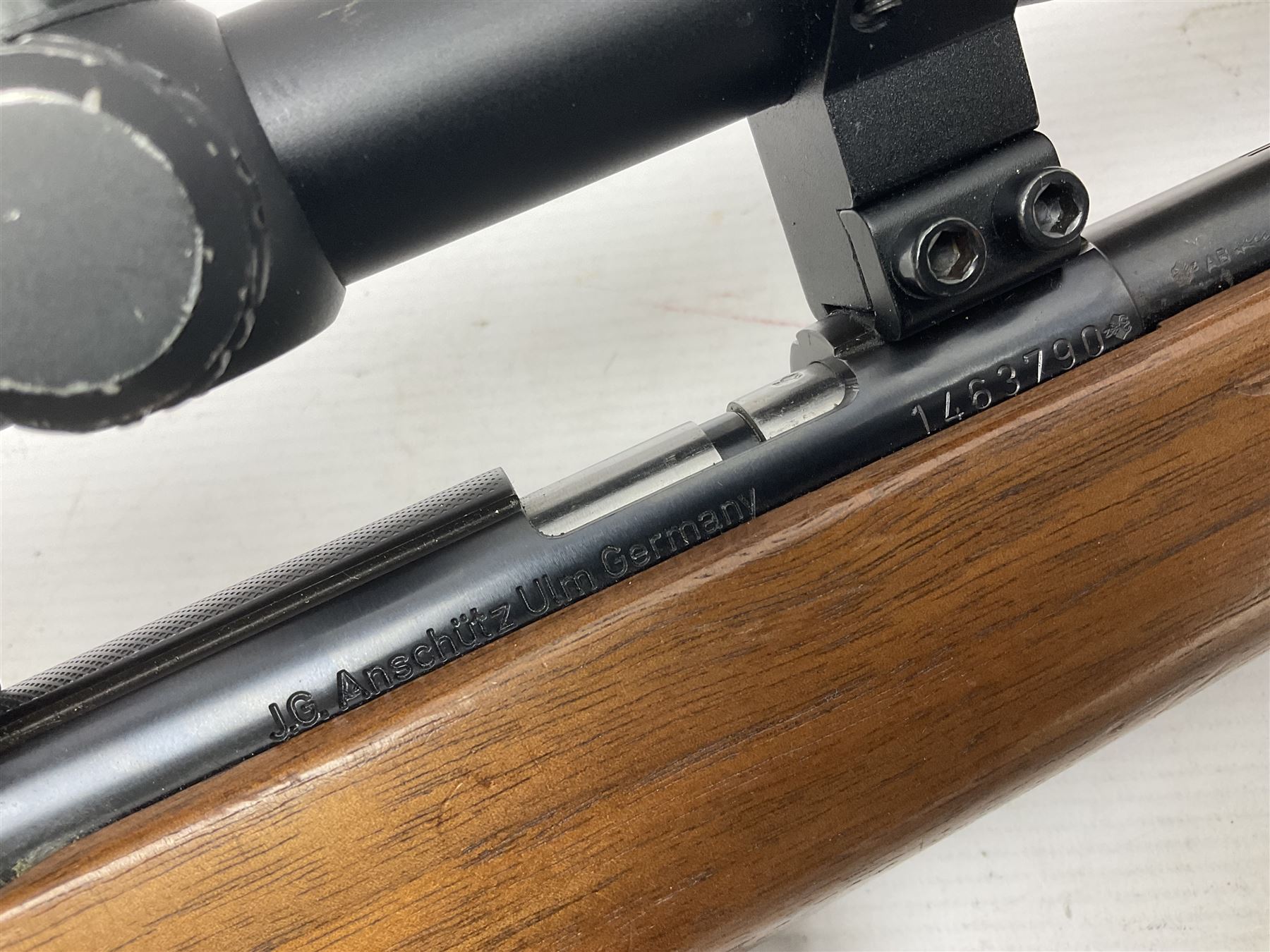 SECTION 1 FIREARMS CERTIFICATE REQUIRED - LEFT HANDED J.G. Anschutz .22 long round bolt action rifle, the 36cm (14